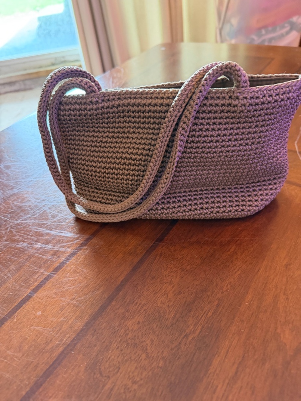 SAK crochet hand bag in Dark Beige - Picture 3 of 3